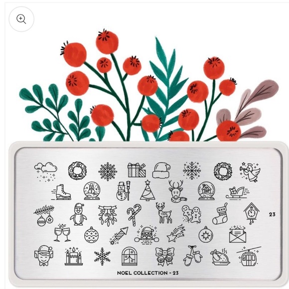 MoYou London nail art stamping plate in Noel, design 23 NWOT - Picture 3 of 4